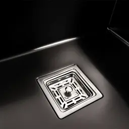Кухонна мийка Platinum Handmade PVD з нержавіючої сталі 1.2 мм квадратний сифон 58x43x22 см чорна - мініатюра 3