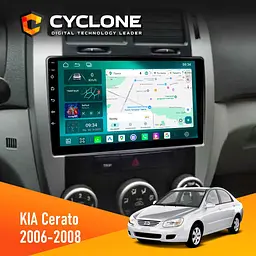 Штатна магнітола KIA Cerato 2006-2008 Conditioner Cyclone C9-013 4x64 DSP 4G Cyclone (НФ-00007294)