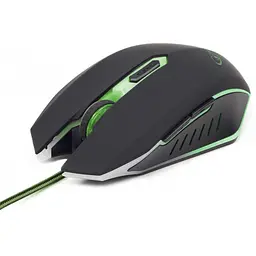 Оптична ігрова мишка Gembird MUSG-001-G, USB інтерфейс, зелений колір - мініатюра 2