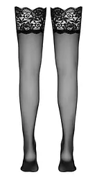 Панчохи Cottelli Legwear з широким мереживом, L (чорний) - мініатюра 4