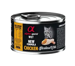 Вологий корм для стерилізованих котів Alpha Spirit Chicken Sterilized Cat з куркою 200 г as311179