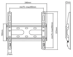 Кріплення для телевізора кронштейн UniBracket BZ03-20 13-42'' [32907] - мініатюра 6