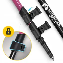 Трекінгові палиці Mountain Goat Peak+ 65-135 см Black/Pink (P-5905973404648) - мініатюра 3