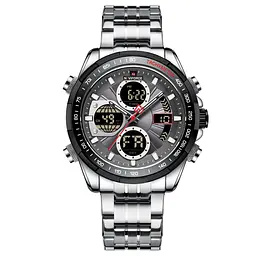 Наручний годинник чоловічий Naviforce Fly NF9197S Silver-Black-Gray, NF9197S S/B/GY (15215)
