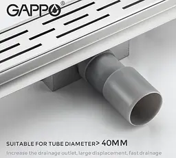 Душовий трап Gappo 1000 мм нержавіюча сталь (сатин) G810007-1 - мініатюра 4