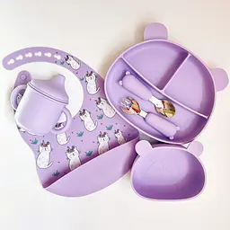 Набір дитячого посуду Ведмедики BPR img_e5431 ведмедик залізо Y2 Pastel Lilac