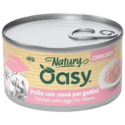 Вологий корм Oasy Cat Wet Natury Kitten для кошенят курка з яйцями у соусі 85 г