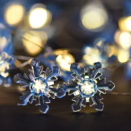 Гірлянда світлодіодна Yes! Fun Сніжинки 20 LED на мідному дроті та батарейках тепло-біла 2.2 м (801212) - мініатюра 3