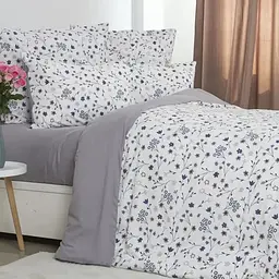 Комплект постільної білизни Melluna Silk Garden сімейний сірий/білий з принтом (2-04720_33557) - мініатюра 3