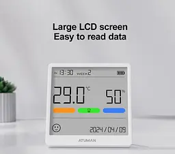 Термометр гігрометр годинник ATuMan THSE Temperature and Humidity Clock - мініатюра 2