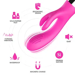 Вібратор з подвійною стимуляцією Rabbit pink Boss Series 52-00017 102104 - мініатюра 3