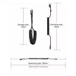 Кабель Baseus Fish Eye Spring Cable USB to Type-C 2A 1m CATSR-01 Black - мініатюра 4