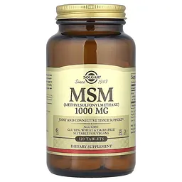Метилсульфонілметан, MSM, 1000 мг, 120 таблеток Solgar vit0002952