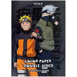 Папір кольор. А4 двостор. 15арк./ 15кольор. Naruto №NR24-250/Kite