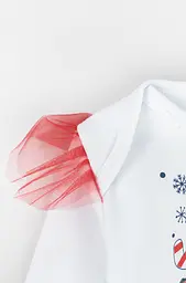 Новорічний святковий комплект для дівчинки 3 в 1 Joy to the World – боді з фатіновою спідницею та пов’язкою - мініатюра 5