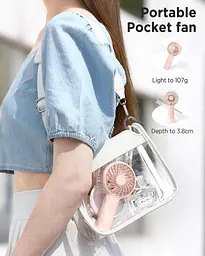 Мініатюрний портативний вентилятор EasyAcc Mini Handheld Fan 5.5-17H 3 швидкості - мініатюра 4