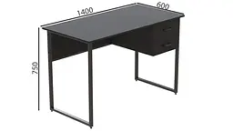 Комп'ютерний стіл Таккота 75x140x60 чорний ДСП Сосна Кембра 16мм FRD-101930 - мініатюра 2