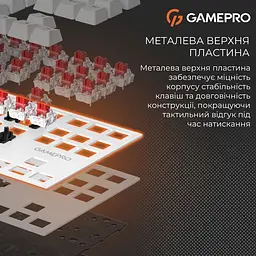 Клавіатура дротова GamePro Genesis Joker Outemu Red Swithes USB White (MK124W) - мініатюра 10