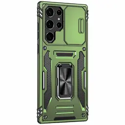 Ударостійкий чохол Camshield Army Ring для Samsung Galaxy S24 Ultra Оливковий / Army Green - мініатюра 2