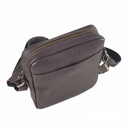 Сумка чоловіча через плече GS 22*20*5 cм шкіряна коричнева флотар (Б2К 001 кор Ф) 200 - мініатюра 3