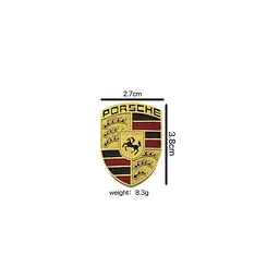 Емблема Porsche 38×27мм маленька метал (на скотчі) - мініатюра 2