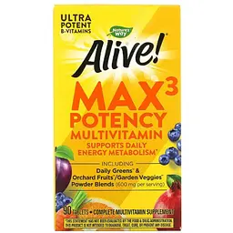 Мультивітаміни з залізом Nature's Way Alive! Max3 Daily 90 таблеток - мініатюра 2