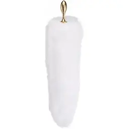 Металева анальна пробка Лисячий хвіст Lockink Sevanda White Fox-Tail Anal Pear-shape Plug - мініатюра 2