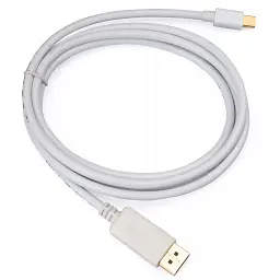 Кабель мультимедійний miniDisplayPort M to Display Port M 1.8m 4K white Vinga (VCPMDPDP1.8WH) - мініатюра 2