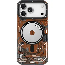 Чохол YoungKit Futuristic Circuit Board with Magnetic Ring для Apple iPhone 17 Pro Max Orange [168260]