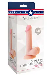 Фалоімітатор Pleasures Don Jon HiperRealistic 16.5 см тілесний - мініатюра 3