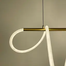 Латунна видовжена люстра з гнучкою LED стрічкою 170 см | Арт. Y 410-1500 AB | Line F - мініатюра 4