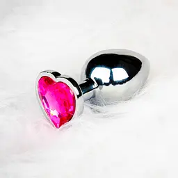Металева анальна пробка з кристалом Ouch! Heart Gem - розмір M - мініатюра 5