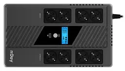 ДБЖ на 8 розеток NJOY Token 800 (UPCSBLS680TTOAZ01B) з дисплеєм і USB - мініатюра 2