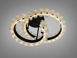 Сучасна стельова LED люстра Diasha 2511/500+400BK чорна 80W з пультом 14 м2 - мініатюра 2