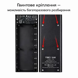 Корпус для Power Bank 8х18650 з Type-C та 2×USB 5V2A – модуль повербанку, бокс для акумуляторів 18650 - мініатюра 5