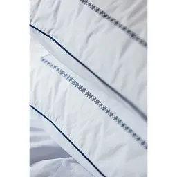 Комплект постільної білизни Ecotton Premium євро перкаль вишивка з синім кантом (25140) - мініатюра 11