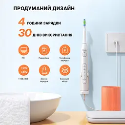 Електрична зубна щітка з футляром Bitvae D2 6 насадок White - мініатюра 2