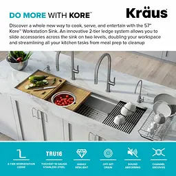 Кухонна мийка Kraus Kore KWU210-57, Нержавіюча сталь - мініатюра 7