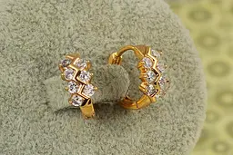 Сережки кільця Хuping Jewelry кільця самшит 1,2 см золотисті - мініатюра 2