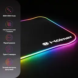Килимок для миші Hölmer з підсвіткою GMP-02RGB 800х300х3 мм (GMP-02RGB) - мініатюра 8