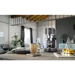 Рожкова кавоварка еспресо Delonghi Dedica Arte EC 885.GY - мініатюра 5