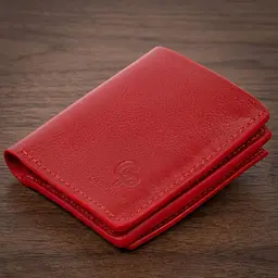 Вертикальне глянсове портмоне з накладною монетницею Grande Pelle 11331 червоне