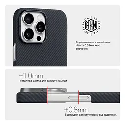 Чехол ArmorStandart BlackIcon Aramid Twill MagCase для Apple iPhone 16 Pro Max Black (ARM90152) - мініатюра 6