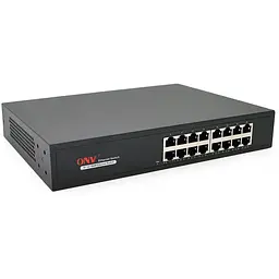 Комутатор Ethernet ONV-H1016 у металевому корпусі, 16*100Мб портів, 270х181х44 мм