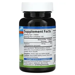 Калий Potassium 99 mg 100 таблеток Carlson vit0005806 - миниатюра 2