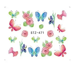 Наклейки для ногтей Цветочки STZ-471
