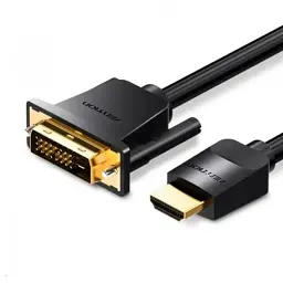 Кабель мультимедійний HDMI M to DVI M 1.0m 4K60Hz black Vention (ABFBF) - мініатюра 1