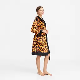 Халат жіночий з плюшевого велюру ексклюзивний Leopard 18275 L-XL - мініатюра 4