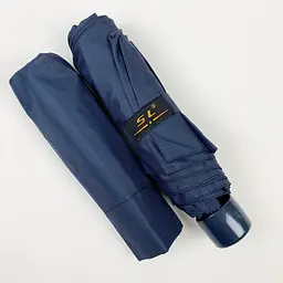 Жіноча складана парасолька механічна S&L 97 см синя - мініатюра 3