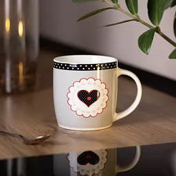 Чашка порцелянова I love you 400 мл, сірий з чорим Liling Rongxiang Ceramic RX-N240147G - мініатюра 9